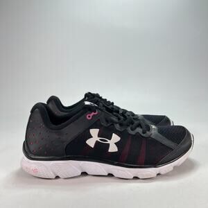 Under Armour Micro G Assert 6 Black Pink Running Shoes Women's Size 10